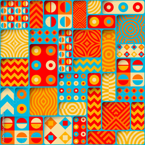 Abstract geometric Square color background. Patchwork style.