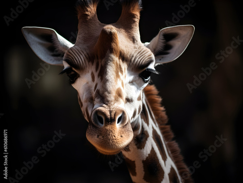 portrait of giraffe in the wildness