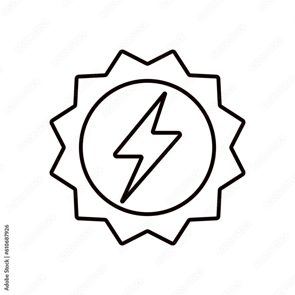 Green energy icon in thin line art drawing style. Green energy icon in thin line art drawing style.