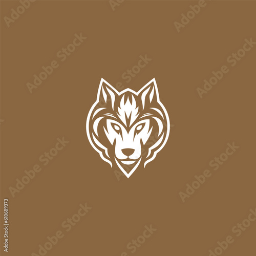 Abstract wolf head logo design vector illustration