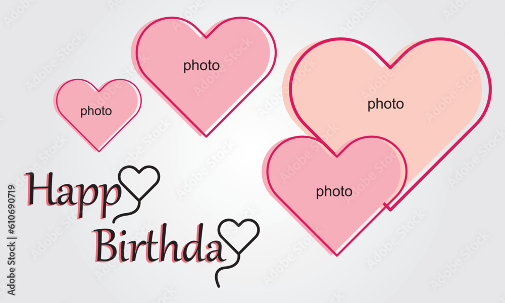 Happy birthday greeting card with love