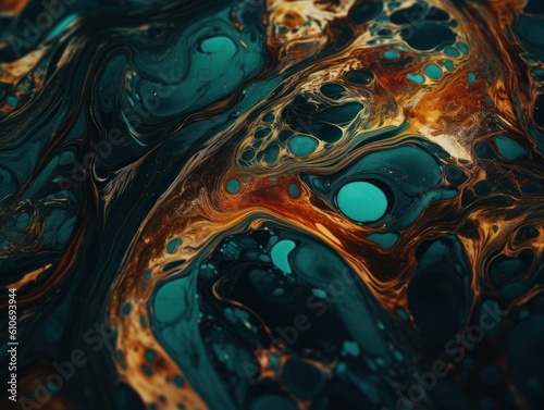 Bright fluid marble paint pattern Dynamic liquid shapes background 