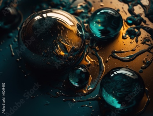 Bright fluid marble paint pattern Dynamic liquid shapes background created with Generative AI technology.