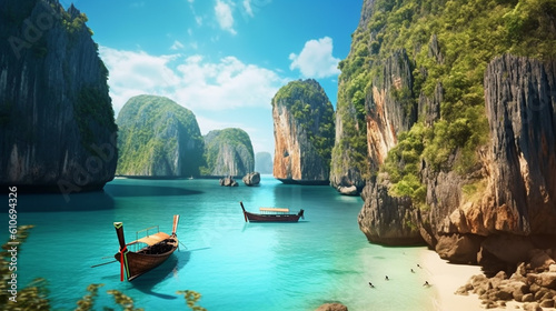 landscape in thailand beautiful sea and boat © กัญญาภัค สุขเกษม