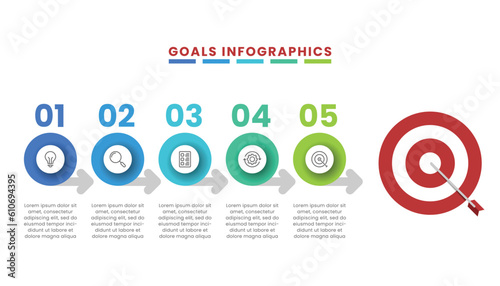 Goal business infographic template design
