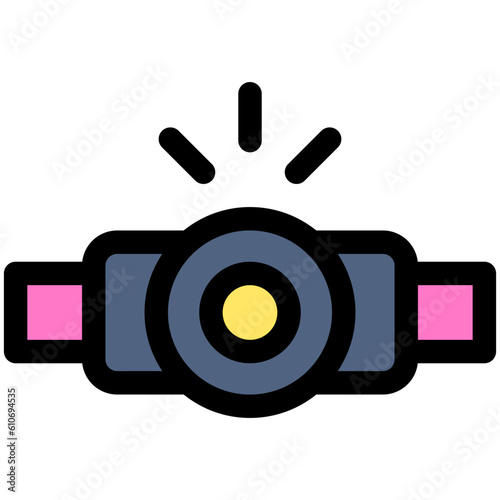 Headlamp icon, Marathon related vector