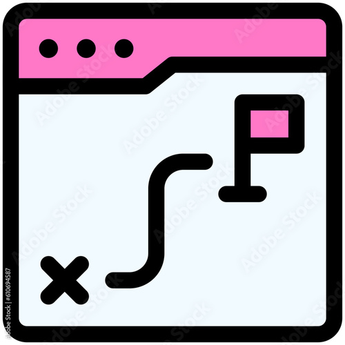 Route icon, Marathon related vector