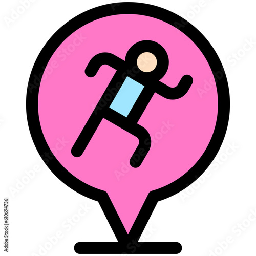 Location icon, Marathon related vector