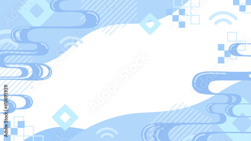 流水紋のフレーム_メンフィス柄_16:9