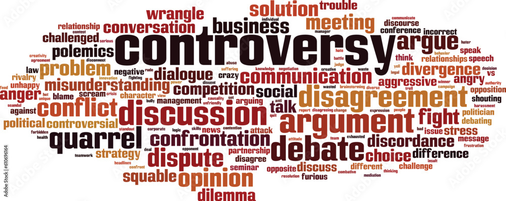 Controversy word cloud