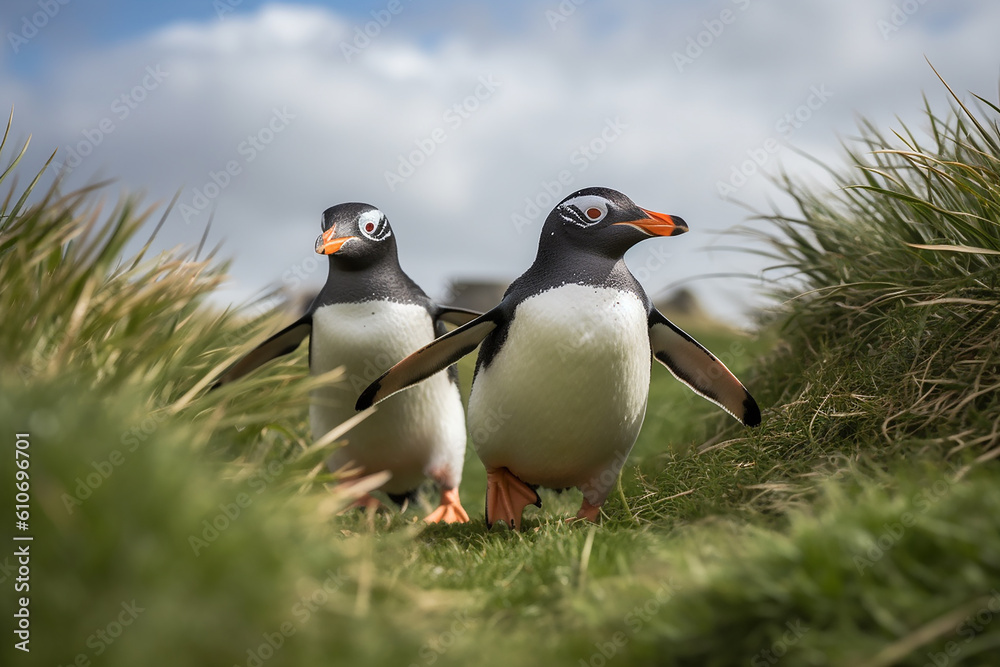 Fototapeta premium pinguins na natureza 