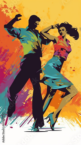 ilustração de homem e mulher dançando 