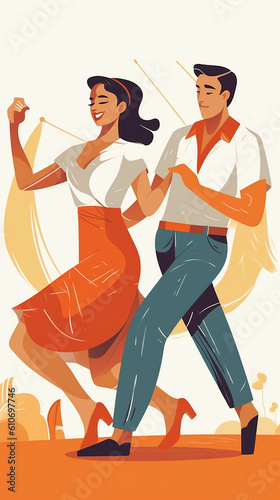 ilustra    o de homem e mulher dan  ando 