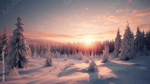 paisagem de inverno com neve  © Alexandre
