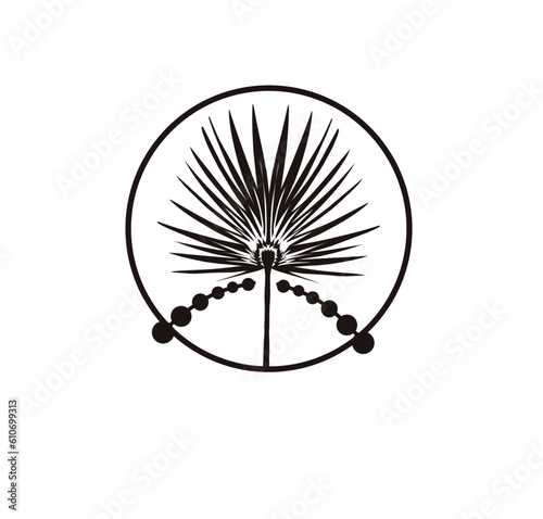 Saw palmetto - Palm tree. Sketchy hand-drawn vector illustration.