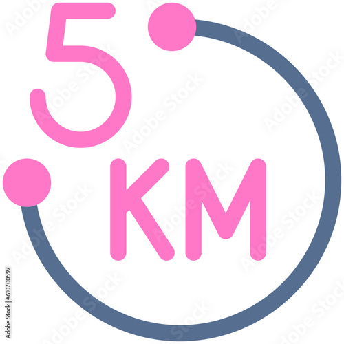 5K run icon, Marathon related vector