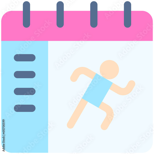 Calendar icon, Marathon related vector