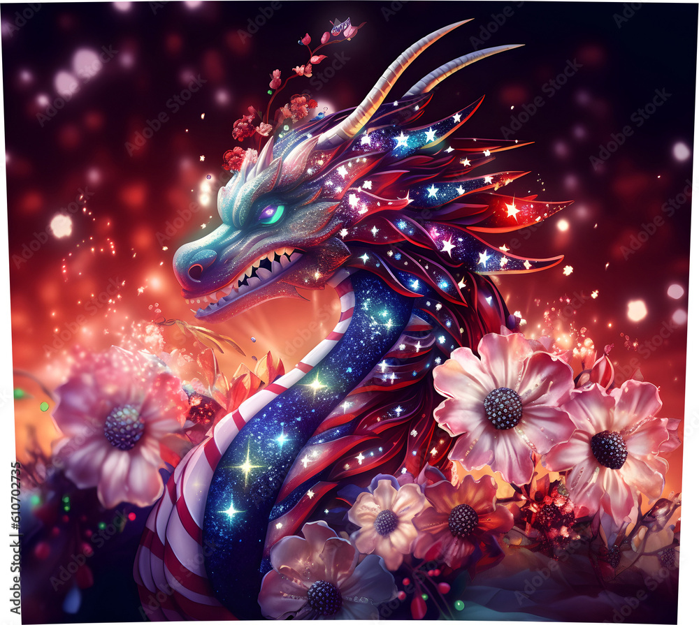 3D American Flag Dragon Tumbler Wrap 3D American Flag Dragon Tumbler Wrap