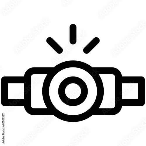 Headlamp icon, Marathon related vector