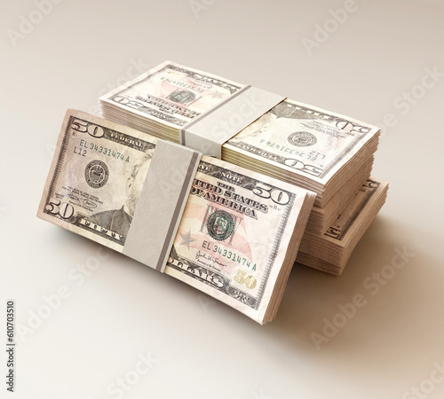 Dollar Cash Note Pile