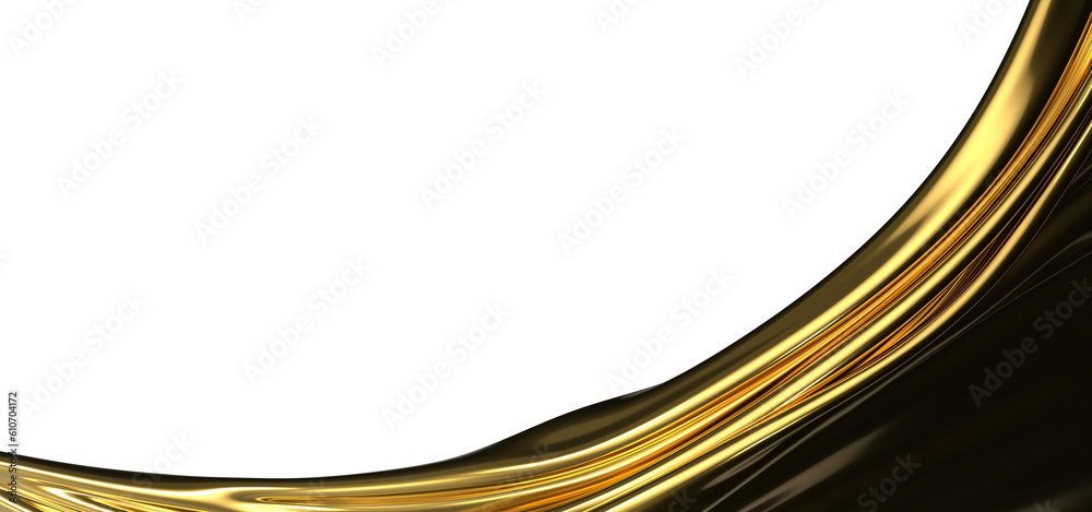 Fototapeta premium Glamourous Ripples: Abstract 3D Gold Cloth Illustration with Mesmerizing Waves