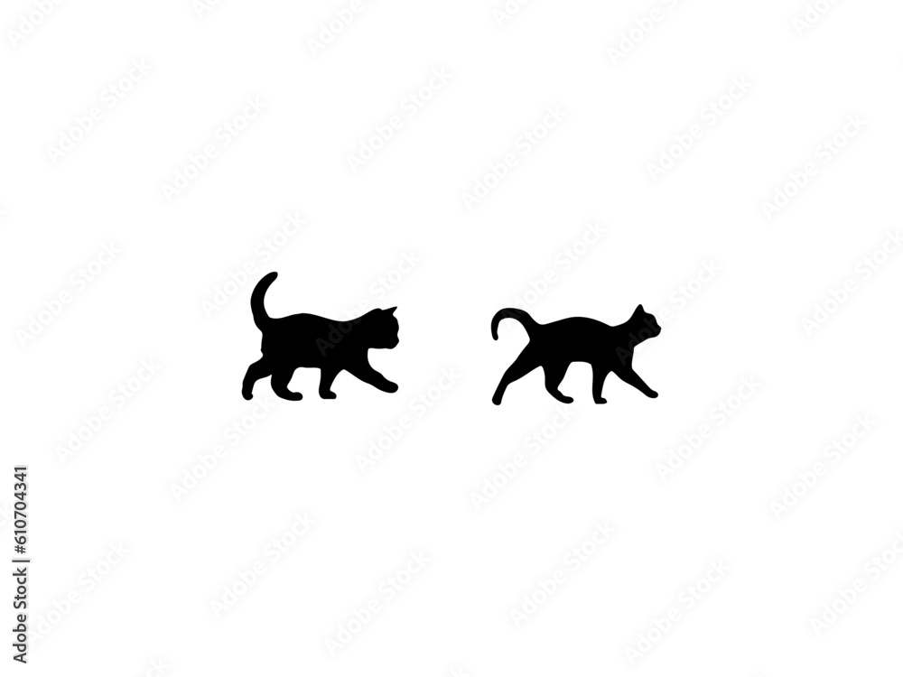 Cat silhouette vector. Cat vector art, icon, and vector images.