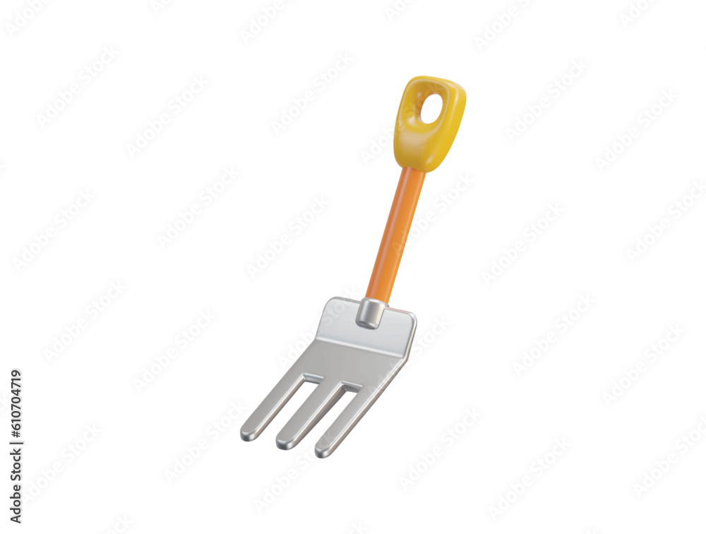 Vector 3d Pitchfork vector icon illustration for farming Vector 3d Pitchfork vector icon illustration for farming