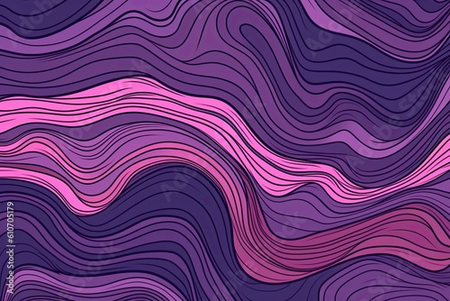 A background of a purple and pink wavy pattern, perfect for use as an abstract backdrop. Generative AI