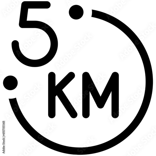 5K run icon, Marathon related vector