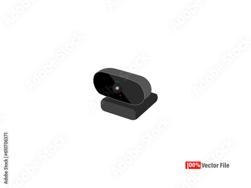 USB PC Computer Webcam webcam Vector Isometric CCTV webcam elements Security and technology concept - webcam Vector illustration isolated on white background CCTV camera icons. Vector webCam. 