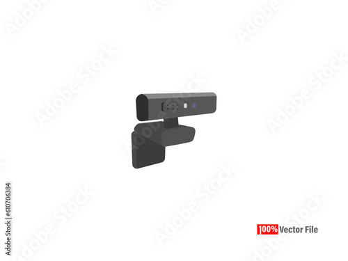 USB PC Computer Webcam webcam Vector Isometric CCTV webcam elements Security and technology concept - webcam Vector illustration isolated on white background CCTV camera icons. Vector webCam. 