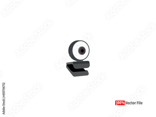  Vector illustrations web Cam. Isometric CCTV elements Security and technology concept - webcam Vector illustration isolated on white background CCTV camera icons.