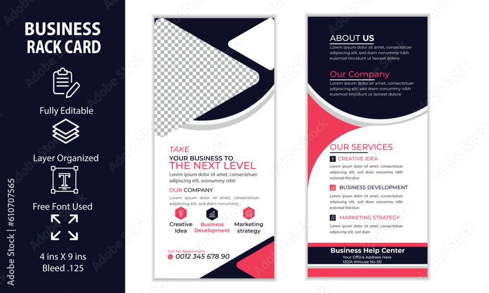 Rack Card Design dl flyer double-sided template design for Digital ...