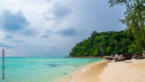 View of Bamboo island, Ko Phi Phi, Thailand. Tropical island, concept of summer vacation in paradise. © Martin