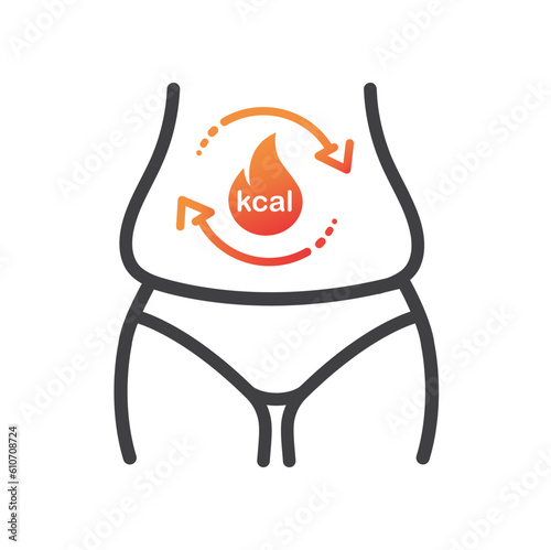 Metabolism icon, Burn icon, vector illustration.