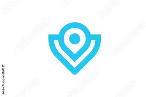 pin local and letter v logo vector premium template