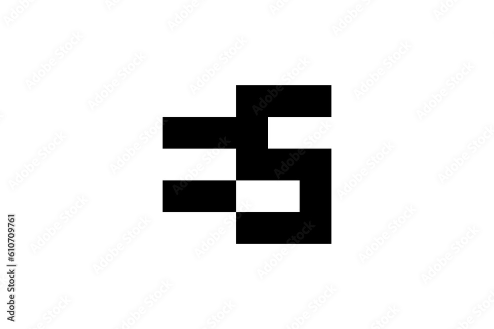 letter es negative space logo vector premium template letter es negative space logo vector premium template