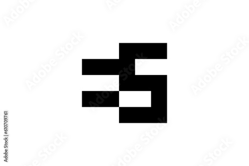 letter es negative space logo vector premium template