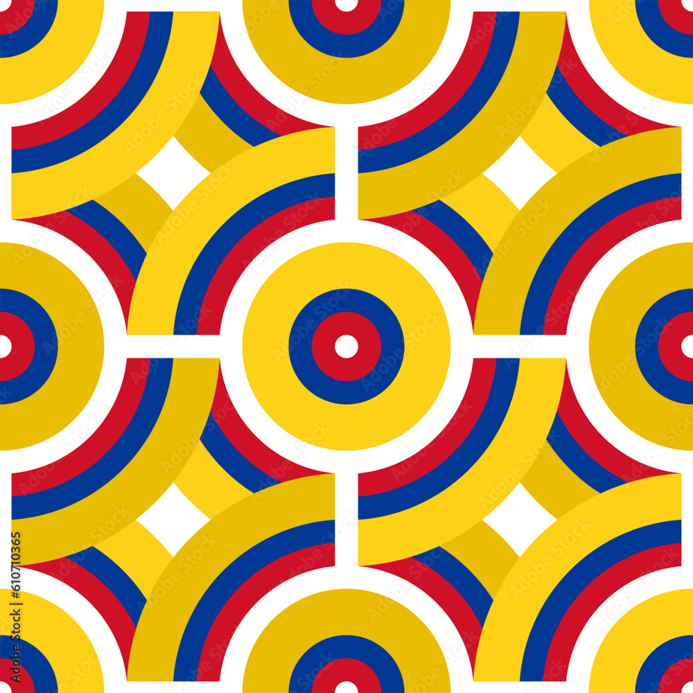 colombia flag pattern. tracery design. loop background. vector illustration