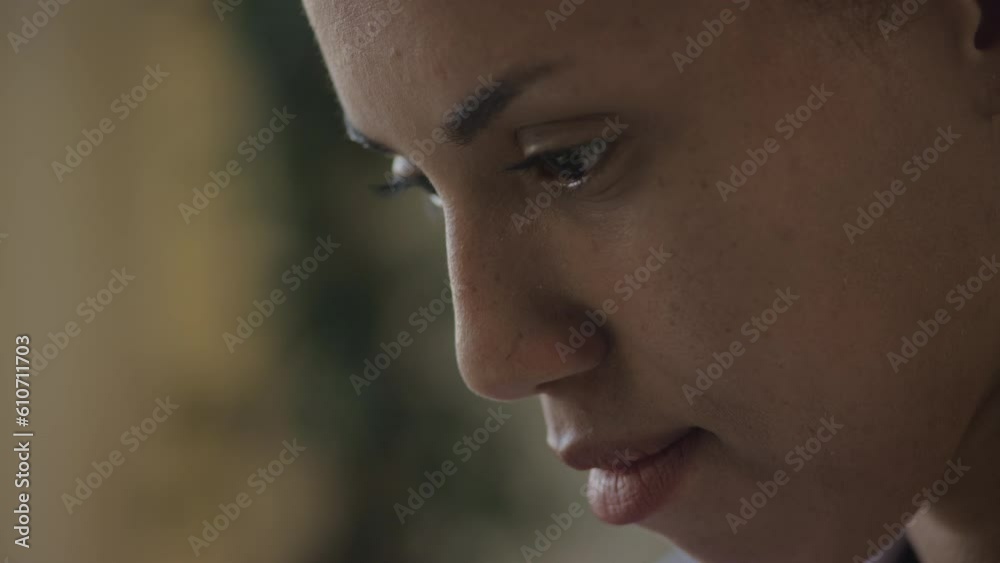 Entrepreneur Face Extreme Close Up Side View Entrepreneur Face Extreme Close Up Side View