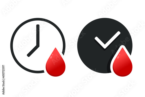 Blood time icon. Menstruation period. Illustration vector