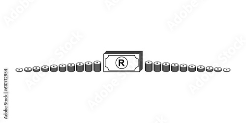 South Africa Currency Symbol, The South Africa Rand Icon, ZAR Sign. Vector Illustration
