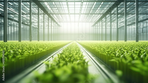 Modern technology vegetable agricultural greenhouse with hydroponic system, nft system photo