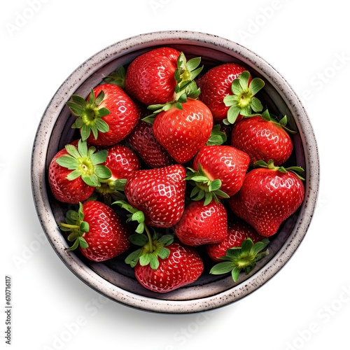 Bowl of Strawberries Isolat...