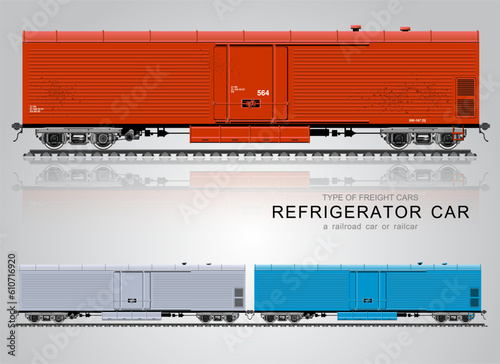 Freight railroad car. The type of freight car refrigerator