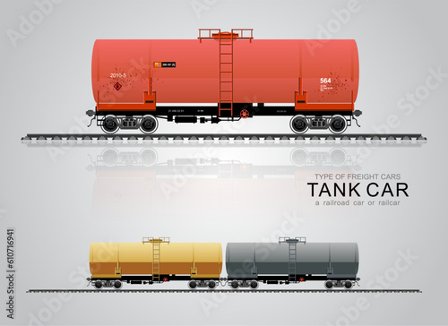 Freight railroad car. The type of freight car tank car