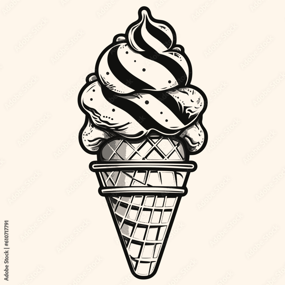 ice cream cone vector for logo or icon,clip art, drawing Elegant modern style Illustration ice cream cone vector for logo or icon,clip art, drawing Elegant modern style Illustration