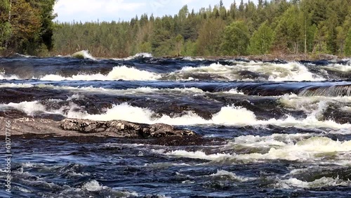 Vormfors, Sweden White water rapids drop 9 meters over a 500-meter stretch of the Vindelälven river. photo