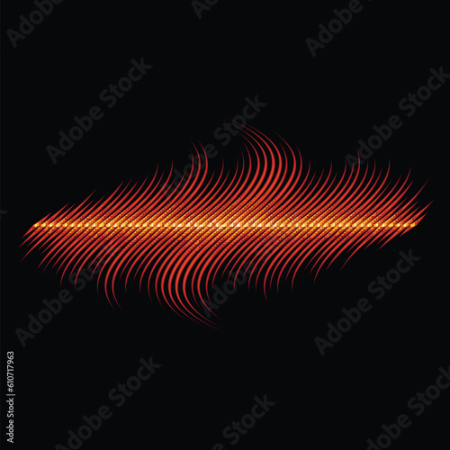Fire styled music waveform with sharp edges