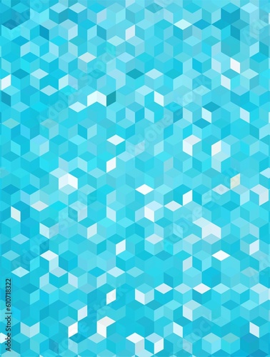 Glowing blue triangles, geometric style background.